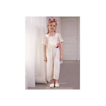 Rochie fete -  35012 - Bumbac/Poliester - Ecru