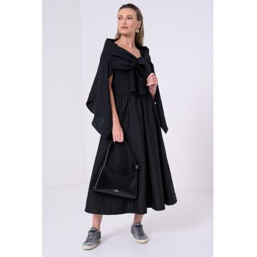 Rochie lunga evazata cu buzunare laterale