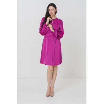 Rochie midi evazata cu maneci lungi