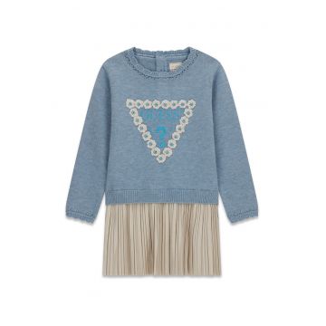 Rochie texturata cu logo