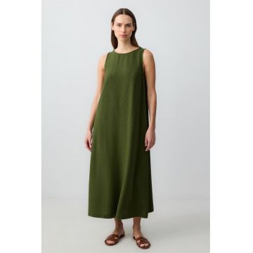 Rochie midi din amestec de in