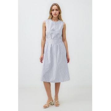 Rochie midi evazata de bumbac