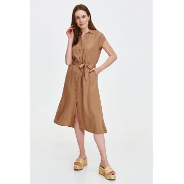 Rochie-camasa din amestec de in cu cordon