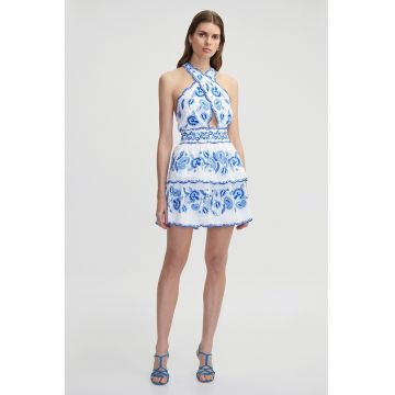 Rochie cu broderie si bretele incurcisate