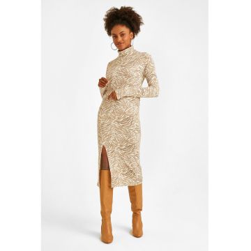 Rochie cu croiala bodycon si imprimeu zebra