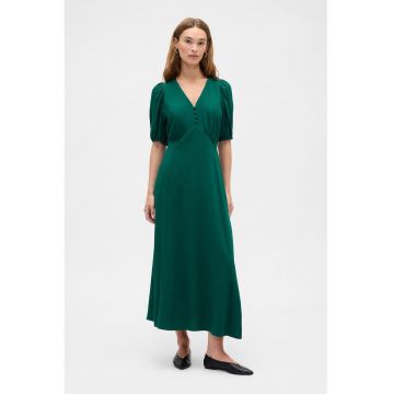 Rochie cu decolteu in V si maneci bufante