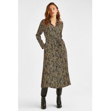 Rochie cu imprimeu si buzunare laterale