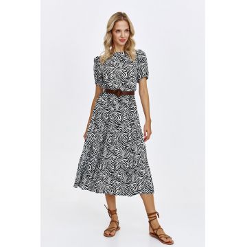 Rochie cu maneci scurte si animal print