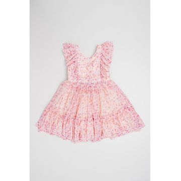 Rochie cu model floral - fara maneci