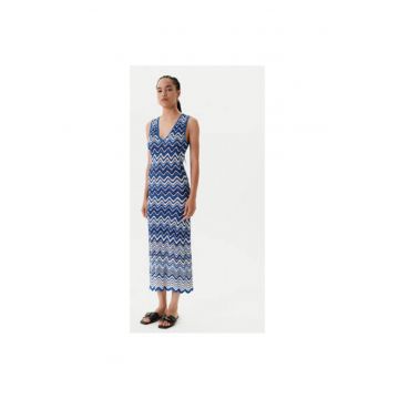 Rochie dama  251-RMORTI - Viscoza/Poliamida - Albastru