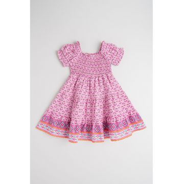 Rochie de bumbac cu insertie elastica
