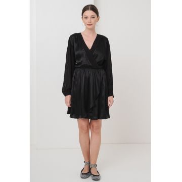 Rochie din amestec de modal cu croiala in A si aspect satinat