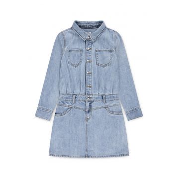 Rochie din denim cu buzunare aplicate