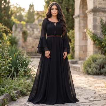Rochie lunga cu motive traditionale Aglaia 11