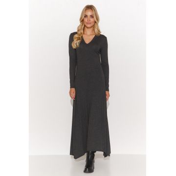 Rochie maxi evazata din jerseu