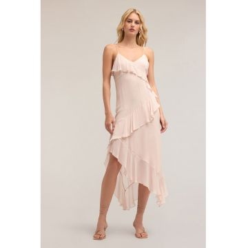Rochie midi cu bretele inguste
