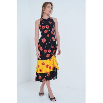 Rochie midi cu model floral