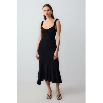 Rochie midi cu model uni