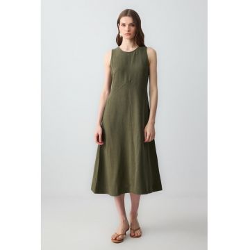 Rochie midi din amestec de in