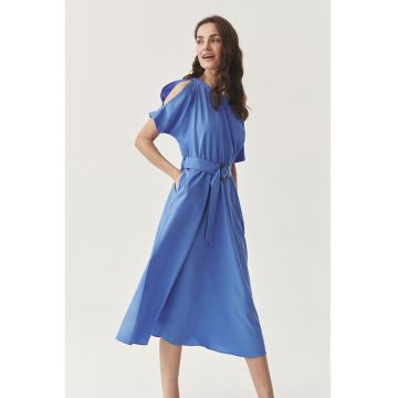Rochie midi din amestec de lyocell si in