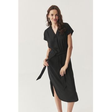 Rochie midi din lyocell cu decolteu in V