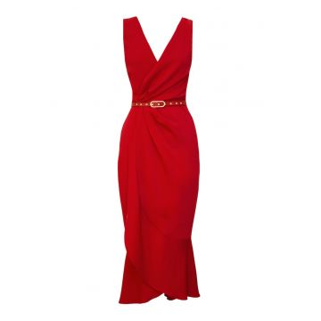 Rochie midi petrecuta cu decolteu cache-coeur Fame