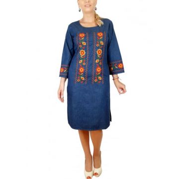 Rochie Traditionala din denim Sanda 36