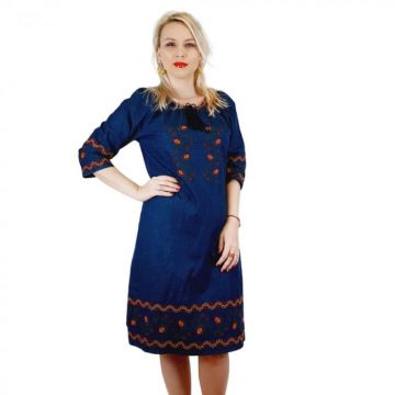Rochie Traditionala din denim Sara