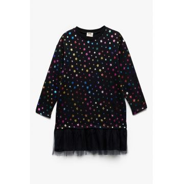 Rochie-bluza de trening cu model cu stele multicolore