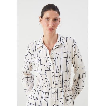 Rochie-camasa cu model geometric