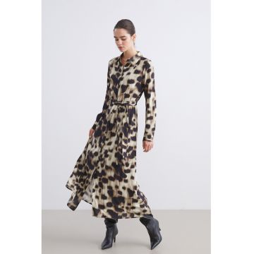 Rochie-camasa lunga cu animal print
