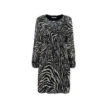 Rochie cu animal print si cordon subtire in talie