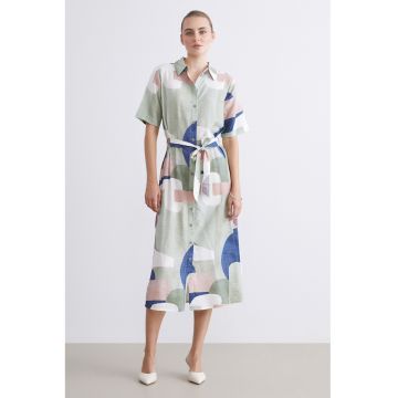 Rochie cu cordon in talie si model