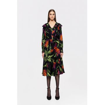 Rochie cu croiala in A si imprimeu floral