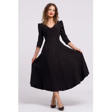 Rochie cu croiala in A si maneci bufante