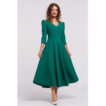Rochie cu croiala in A si maneci bufante