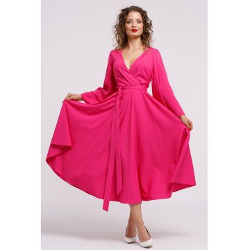 Rochie cu croiala petrecuta si decolteu in V