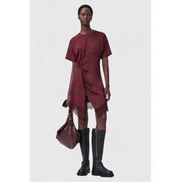Rochie cu detaliu rasucit Lana - Visiniu