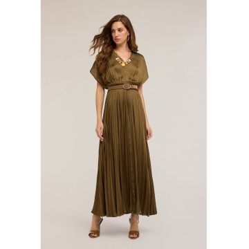 Rochie cu pliuri si decolteu in V