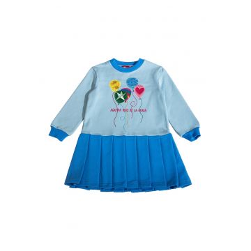 Rochie cu pliuri si detalii brodate