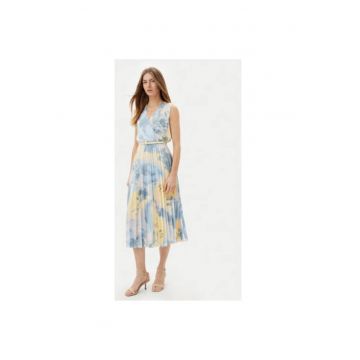 Rochie dama  CFC0123546003 - Poliester - Albastru deschis/Galben