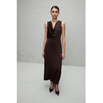 Rochie din satin cu decolteu drapat