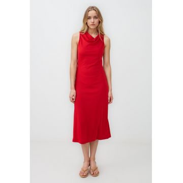 Rochie dreapta cu decolteu drapat