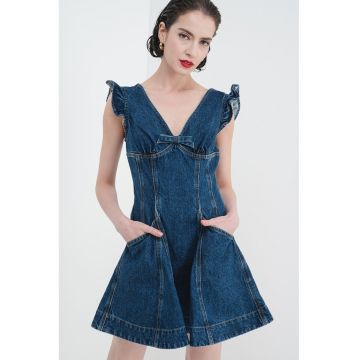 Rochie evazata de denim