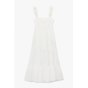 Rochie evazata din amestec de lyocell - Alb -