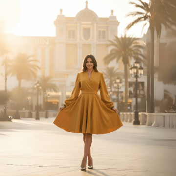 Rochie galbena petrecuta