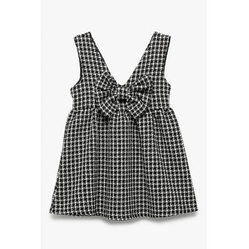 Rochie in carouri cu funda frontala