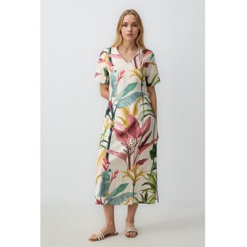 Rochie lunga cu model floral