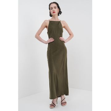 Rochie lunga cu model uni - fara maneci