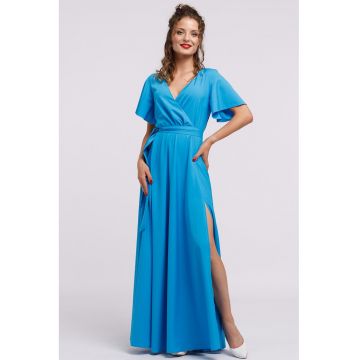 Rochie lunga evazata cu slit lateral la terminatie